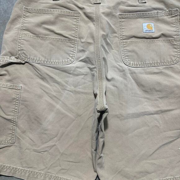 Vintage Carhartt Tan Carpenter Shorts Mens 38" Baggy Skater Jorts Jean Shorts - Picture 5 of 5